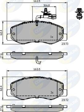 Comline CBP12108 - Kit de plaquettes de frein, frein à disque cwaw.fr