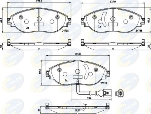 Comline CBP12201 - Kit de plaquettes de frein, frein à disque cwaw.fr