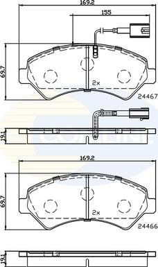 Comline CBP12225 - Kit de plaquettes de frein, frein à disque cwaw.fr