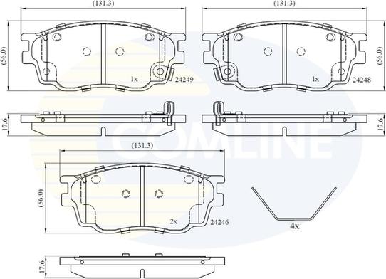 Comline CBP3948 - Kit de plaquettes de frein, frein à disque cwaw.fr