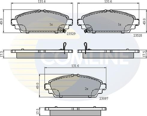 Comline CBP3943 - Kit de plaquettes de frein, frein à disque cwaw.fr