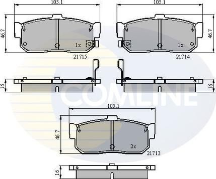 Comline CBP3955 - Kit de plaquettes de frein, frein à disque cwaw.fr