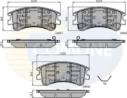 Comline CBP3950 - Kit de plaquettes de frein, frein à disque cwaw.fr