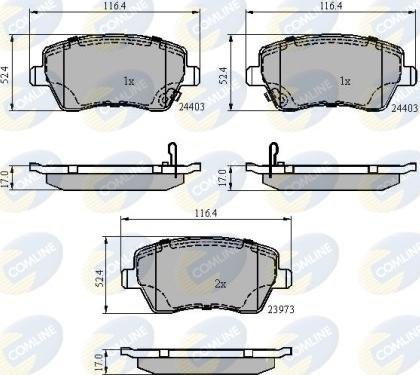 Comline CBP3984 - Kit de plaquettes de frein, frein à disque cwaw.fr