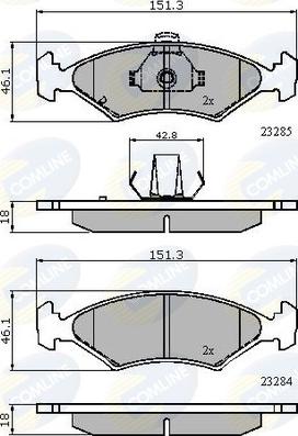 Comline CBP3444 - Kit de plaquettes de frein, frein à disque cwaw.fr