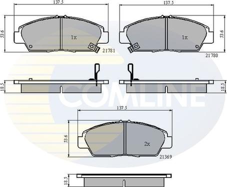 Comline CBP3446 - Kit de plaquettes de frein, frein à disque cwaw.fr