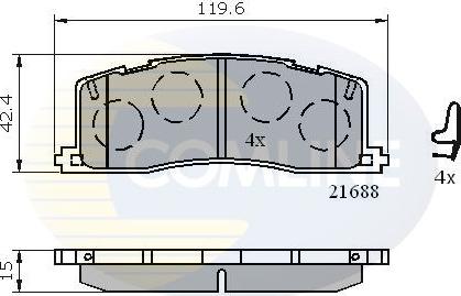 Comline CBP3443 - Kit de plaquettes de frein, frein à disque cwaw.fr