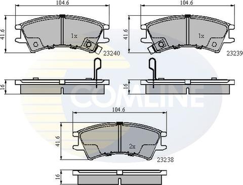 Comline CBP3488 - Kit de plaquettes de frein, frein à disque cwaw.fr