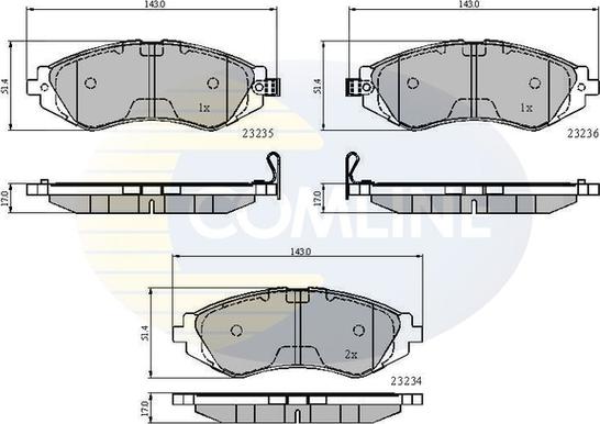 Comline CBP3435 - Kit de plaquettes de frein, frein à disque cwaw.fr