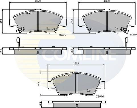 Comline CBP3555 - Kit de plaquettes de frein, frein à disque cwaw.fr