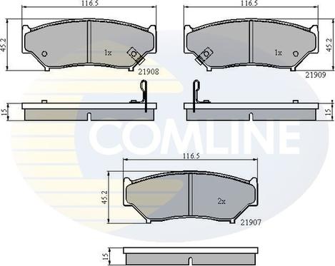 Comline CBP3587 - Kit de plaquettes de frein, frein à disque cwaw.fr