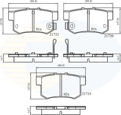 Comline CBP36049 - Kit de plaquettes de frein, frein à disque cwaw.fr