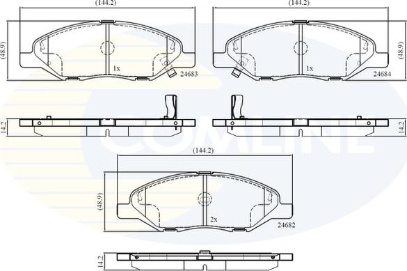 Comline CBP36044 - Kit de plaquettes de frein, frein à disque cwaw.fr