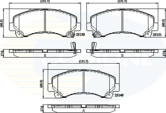 Comline CBP36006 - Kit de plaquettes de frein, frein à disque cwaw.fr