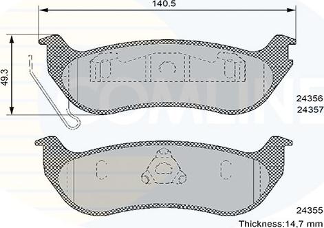 Comline CBP36087 - Kit de plaquettes de frein, frein à disque cwaw.fr