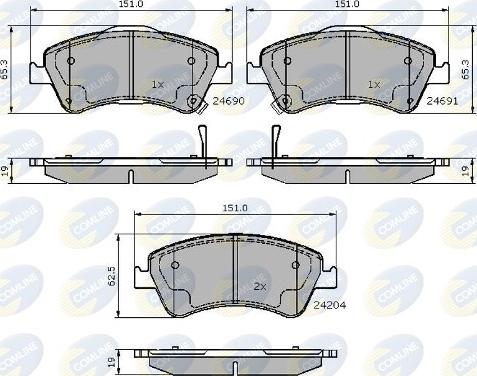 Comline CBP31588 - Kit de plaquettes de frein, frein à disque cwaw.fr