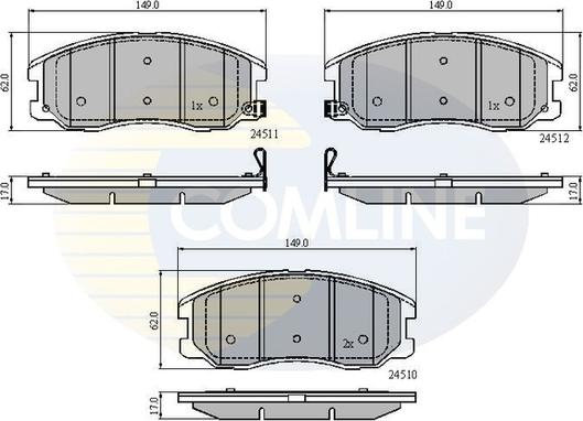 Comline CBP31582 - Kit de plaquettes de frein, frein à disque cwaw.fr