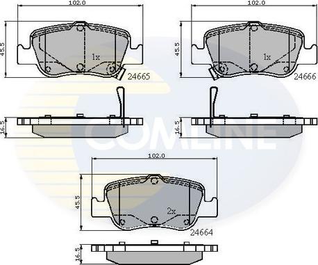 Comline CBP31572 - Kit de plaquettes de frein, frein à disque cwaw.fr