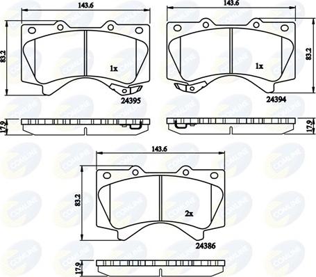 Comline CBP31661 - Kit de plaquettes de frein, frein à disque cwaw.fr