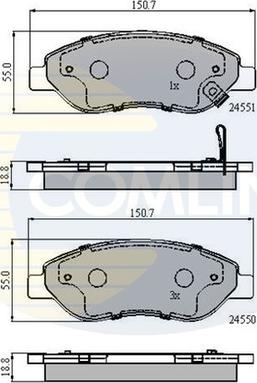 Comline CBP31638 - Kit de plaquettes de frein, frein à disque cwaw.fr