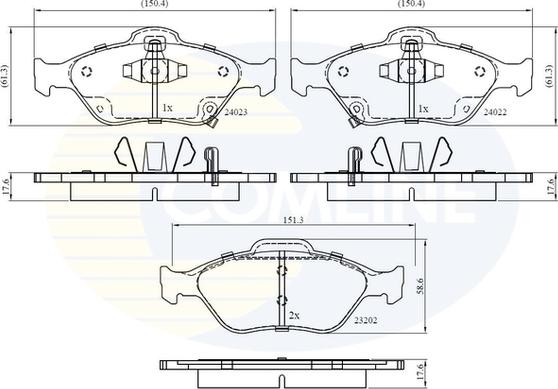 Comline CBP31637 - Kit de plaquettes de frein, frein à disque cwaw.fr