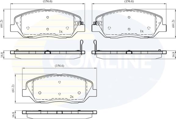 Comline CBP31676 - Kit de plaquettes de frein, frein à disque cwaw.fr