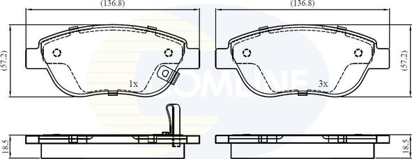 Comline CBP31038 - Kit de plaquettes de frein, frein à disque cwaw.fr