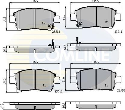 Comline CBP31155 - Kit de plaquettes de frein, frein à disque cwaw.fr