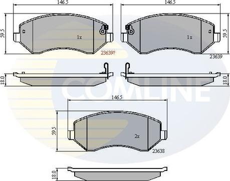 Comline CBP31162 - Kit de plaquettes de frein, frein à disque cwaw.fr