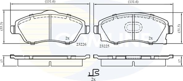 Comline CBP31112 - Kit de plaquettes de frein, frein à disque cwaw.fr