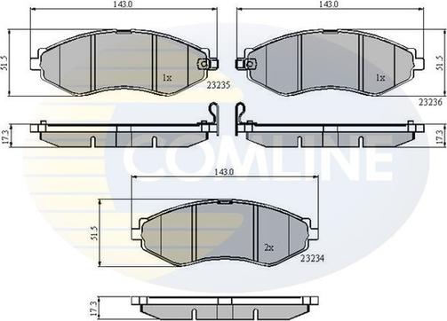 Comline CBP31188 - Kit de plaquettes de frein, frein à disque cwaw.fr