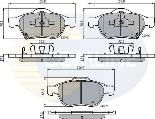 Comline CBP31249 - Kit de plaquettes de frein, frein à disque cwaw.fr