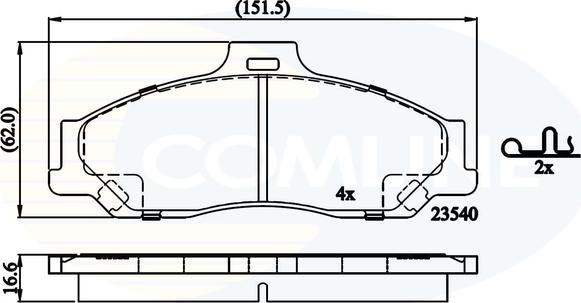 Comline CBP31245 - Kit de plaquettes de frein, frein à disque cwaw.fr