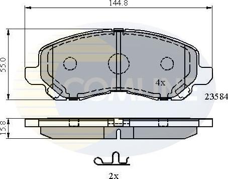 Comline CBP31256 - Kit de plaquettes de frein, frein à disque cwaw.fr