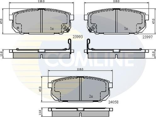 Comline CBP31288 - Kit de plaquettes de frein, frein à disque cwaw.fr