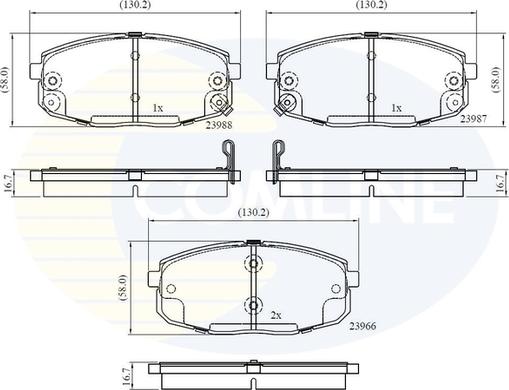 Comline CBP31798 - Kit de plaquettes de frein, frein à disque cwaw.fr