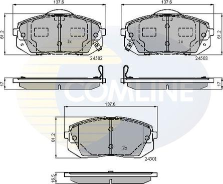 Comline CBP31768 - Kit de plaquettes de frein, frein à disque cwaw.fr