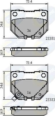 Comline CBP31739 - Kit de plaquettes de frein, frein à disque cwaw.fr