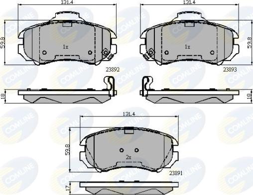 Comline CBP31774 - Kit de plaquettes de frein, frein à disque cwaw.fr