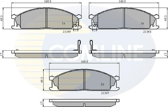 Comline CBP3863 - Kit de plaquettes de frein, frein à disque cwaw.fr