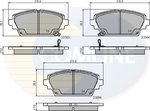 Comline CBP3802 - Kit de plaquettes de frein, frein à disque cwaw.fr