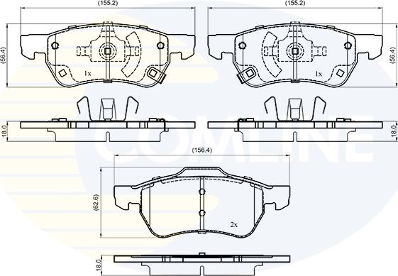 Comline CBP33652 - Kit de plaquettes de frein, frein à disque cwaw.fr