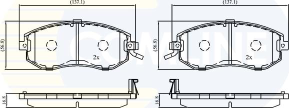 Comline CBP33171 - Kit de plaquettes de frein, frein à disque cwaw.fr