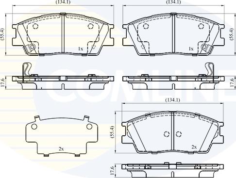 Comline CBP33812 - Kit de plaquettes de frein, frein à disque cwaw.fr