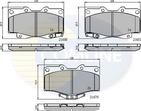 Comline CBP3333 - Kit de plaquettes de frein, frein à disque cwaw.fr