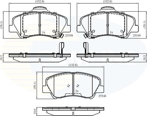 Comline CBP32040 - Kit de plaquettes de frein, frein à disque cwaw.fr