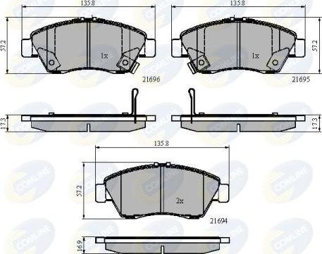 Comline CBP32009 - Kit de plaquettes de frein, frein à disque cwaw.fr