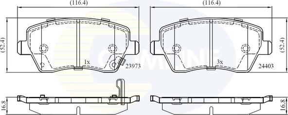 Comline CBP32008 - Kit de plaquettes de frein, frein à disque cwaw.fr