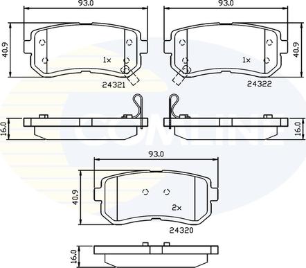 Comline CBP32016 - Kit de plaquettes de frein, frein à disque cwaw.fr