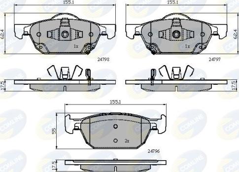 Comline CBP32018 - Kit de plaquettes de frein, frein à disque cwaw.fr